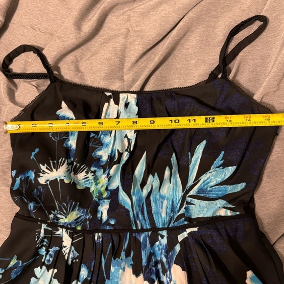 WHBM‎ Blue Watercolor Spaghetti Strap Floral Fit & Flare Dress 6p - Picture 8 of 12